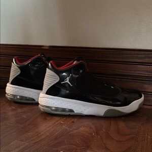 Jordan Black and White Athletic Shoes with Air Cushioning